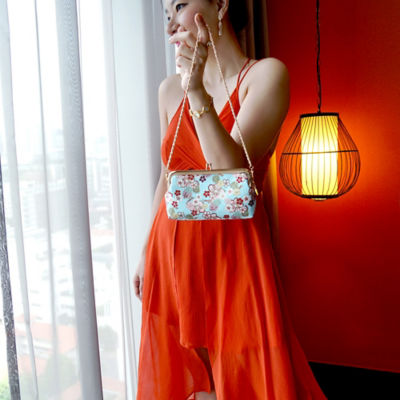 COCOONESE Wristlet Pouch - Sakura Forest (Blue) 6