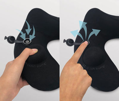 TRAVELMALL 3D Inflatable Neck Pillow with Patented Pump and Hood 7