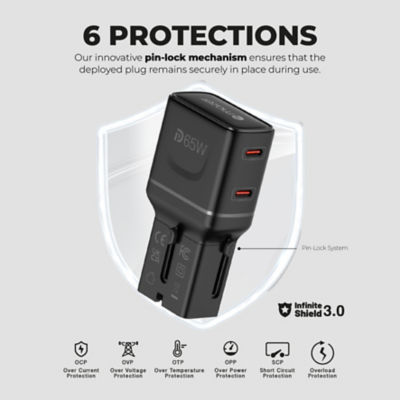 Mazer InfiniteTravel Pocket 65W GaN Universal Travel Charger - M-IFTravel565 5