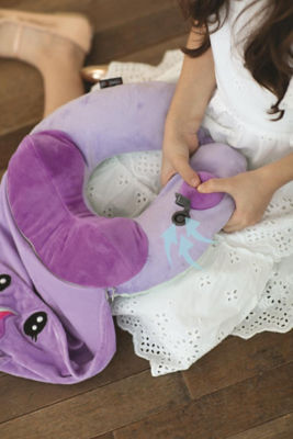 TRAVELMALL Unicorn 3D Inflatable Neck Pillow with Patented Pump and Hood 5
