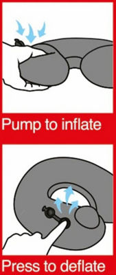 TRAVELMALL Pocket-Pump Inflatable Neck Pillow With Patented 3D Pump 3