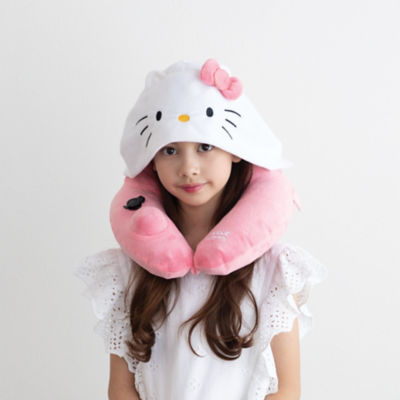 TRAVELMALL Hello Kitty 3D Inflatable Hooded Pillow with Patented Pump 3