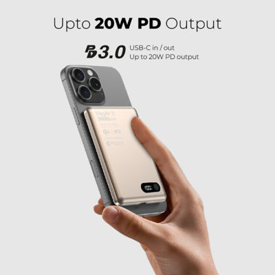 Mazer (CCC + QR) Qi2 Certified 15W 5000mAh Ultra Slim Magnetic Wireless Power Bank - M-MagAir29 7