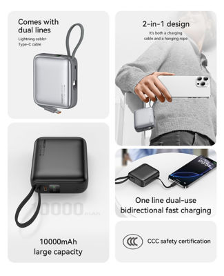 Recci [Bundle] Recci 10K Built-In USB C & Lightning CCC Power Bank + 77digi 70W Universal Travel Adapter + WiWU Alpha Tech Travel Pouch 3