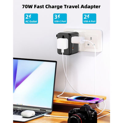 Recci [Bundle] Recci 10K Built-In USB C & Lightning CCC Power Bank + 77digi 70W Universal Travel Adapter + WiWU Alpha Tech Travel Pouch 9