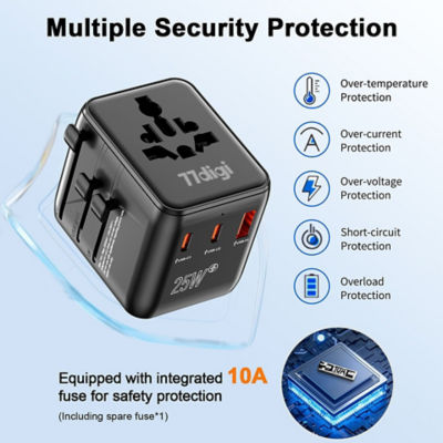 ANKER [Bundle] Anker MagGo 3-in-1 Foldable Charging Pad Qi2 15W Wireless Charger + 77digi 25W Universal Travel Adapter 10