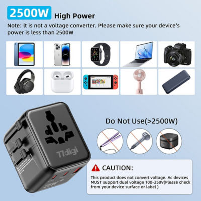 ANKER [Bundle] Anker MagGo 3-in-1 Foldable Charging Pad Qi2 15W Wireless Charger + 77digi 25W Universal Travel Adapter 8