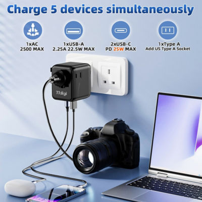 ANKER [Bundle] Anker MagGo 3-in-1 Foldable Charging Pad Qi2 15W Wireless Charger + 77digi 25W Universal Travel Adapter 9