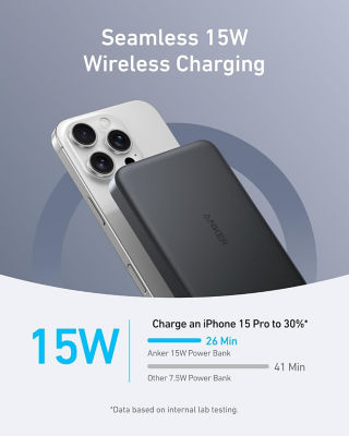 ANKER [Bundle] Anker MagGo Power Bank (10K, Slim) + 312 Powerport 25W USB-C Charger + PowerLine III 3ft USB-C to USB-C Cable 5