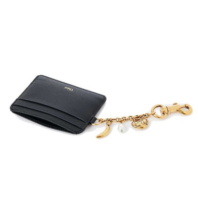 CHLOE Charms Card Holder In Grained Leather Black CH25AP977Q12001 4