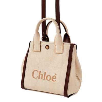 CHLOE Small Chloe Carry Tote Bag In Raffia Effect Fibres Hot Sand CH25US911P1924P 3