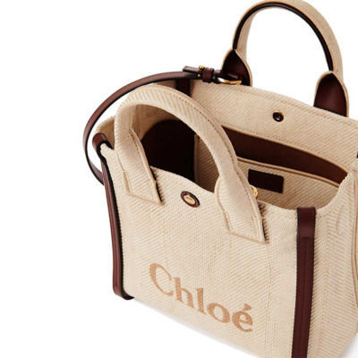 CHLOE Small Chloe Carry Tote Bag In Raffia Effect Fibres Hot Sand CH25US911P1924P 4