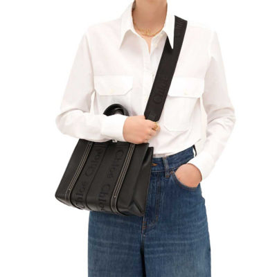CHLOE Adjustable Strap In Canvas Black CHC24SK892L50001 4