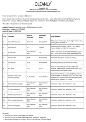 Hives Keeper 蜂巢守护者精选柠檬蜂蜜 - 新加坡配方 250克 7