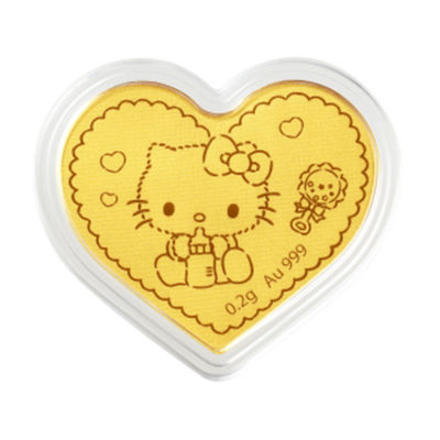 Goldheart 999 Gold 0.2G Sanrio Playtime Characters Hello Kitty Gold Coin 1