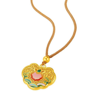 Goldheart 999 Gold Gu Fa Jin Longevity Lock Necklace 1