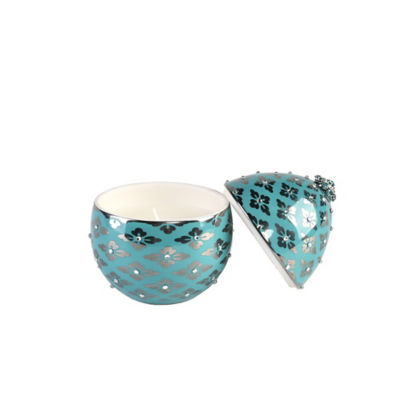 Artitude Home Vela De Huevo Aqua Turquoise (Plum-Saffron-Amber) Scented Ceramic Egg Candle 3
