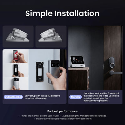 SWITCHBOT [Bundle of 2] SwitchBot Smart Video Doorbell – Indoor & Outdoor Units 4