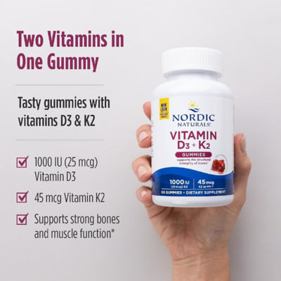 NORDIC NATURALS 维生素 D3+K2 软糖 (60颗) 4