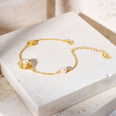 Pearly Lustre Top Grade Freshwater Pearl Bracelets WB00310 | ROSE 3
