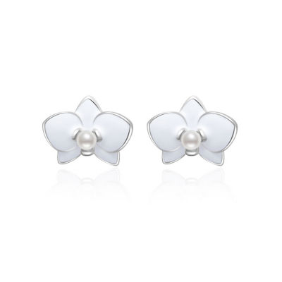 Pearly Lustre Top Grade Freshwater Pearl Earrings WE00780 | ORCHID 1
