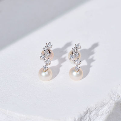 Pearly Lustre Top Grade Freshwater Pearl Earrings WE00809 | STARRY 2