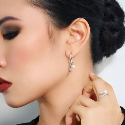 Pearly Lustre Top Grade Freshwater Pearl Earrings WE00595 | SAFARI 5