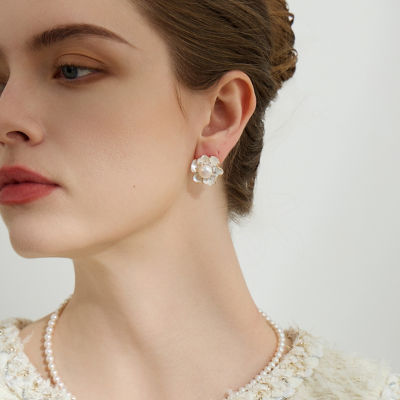 Pearly Lustre Top Grade Freshwater Pearl Earrings WE00801 | ORCHID 3