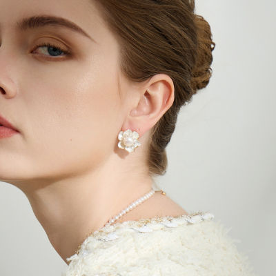 Pearly Lustre Top Grade Freshwater Pearl Earrings WE00801 | ORCHID 6