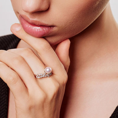 Pearly Lustre Top Grade Freshwater Pearl Ring WR00297 | CELESTE 6