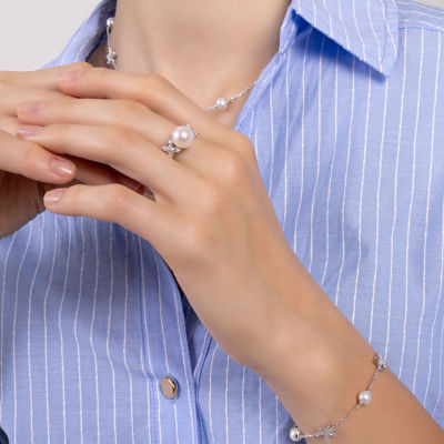 Pearly Lustre Top Grade Freshwater Pearl Ring WR00242 | EVERLEAF 6