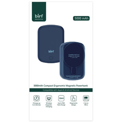 Birf 5000mAh Compact Ergonomic Magnetic PowerBank 5