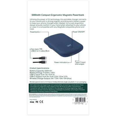 Birf 5000mAh Compact Ergonomic Magnetic PowerBank 6