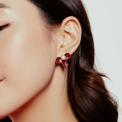 Pearly Lustre Top Grade Freshwater Pearl Earrings WE00840 | ORCHID 5