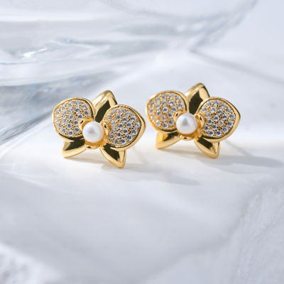 Pearly Lustre Top Grade Freshwater Pearl Earrings WE00851 | ORCHID 4