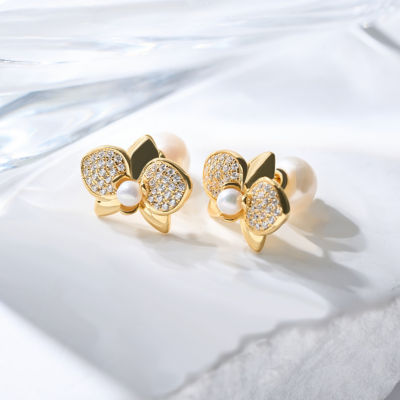 Pearly Lustre Top Grade Freshwater Pearl Earrings WE00851 | ORCHID 6