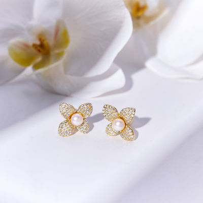 Pearly Lustre Top Grade Freshwater Pearl Earrings WE00844 | BLOOM 2