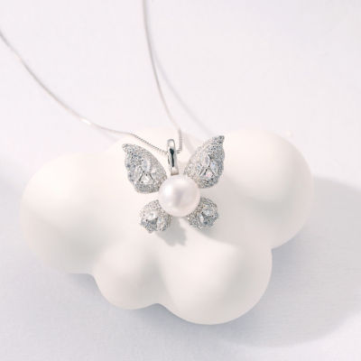 Pearly Lustre Freshwater Pearl Necklace WN00670 | BUTTERFLY 2