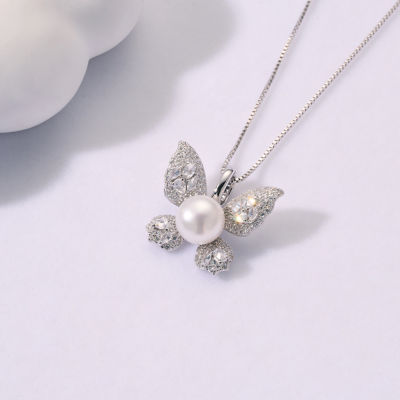 Pearly Lustre Freshwater Pearl Necklace WN00670 | BUTTERFLY 4