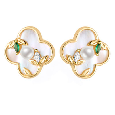 Pearly Lustre Top Grade Freshwater Pearl Earrings WE00853 | PERANAKAN 1