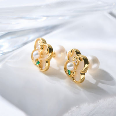 Pearly Lustre Top Grade Freshwater Pearl Earrings WE00853 | PERANAKAN 4