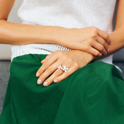 Pearly Lustre Top Grade Freshwater Pearl Rings WR00306 | BLOOM 6
