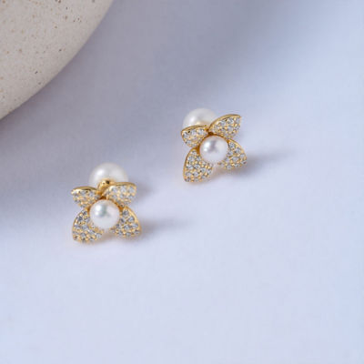 Pearly Lustre Top Grade Freshwater Pearl Earrings WE00843 | BLOOM 2