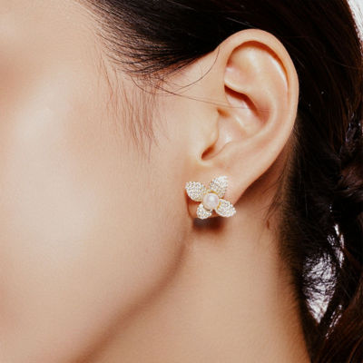 Pearly Lustre Top Grade Freshwater Pearl Earrings WE00843 | BLOOM 6