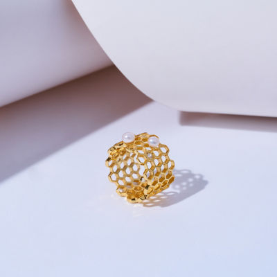 Pearly Lustre Top Grade Freshwater Pearl Ring WR00362 | BEE-LIEVE 4