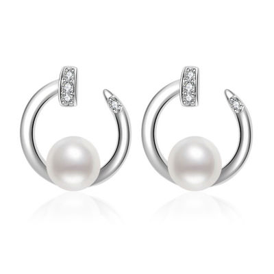 Pearly Lustre Top Grade Freshwater Pearl Earrings WE00520 1