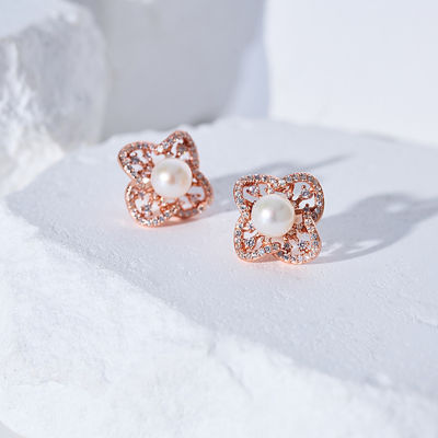 Pearly Lustre Top Grade Freshwater Pearl Earrings WE00974 | PERANAKAN 2