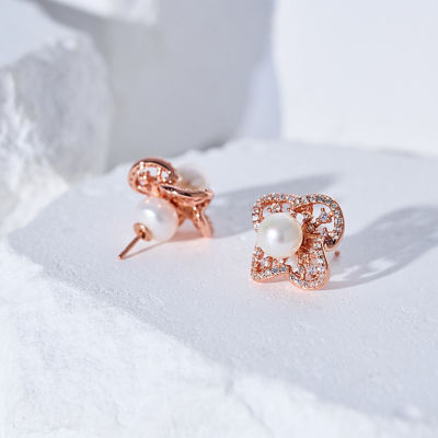 Pearly Lustre Top Grade Freshwater Pearl Earrings WE00974 | PERANAKAN 4
