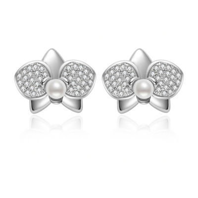 Pearly Lustre Top Grade Freshwater Pearl Earrings WE00899 | ORCHID 1