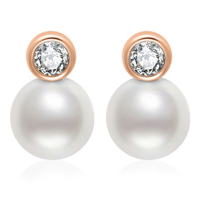 Pearly Lustre Top Grade Freshwater Pearl Earrings WE00825 | BUBBLE 1